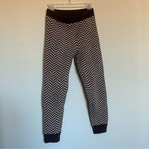 FunnyBear Herringbone Zig zag Knitted Sweater Joggers Leggings, Size S